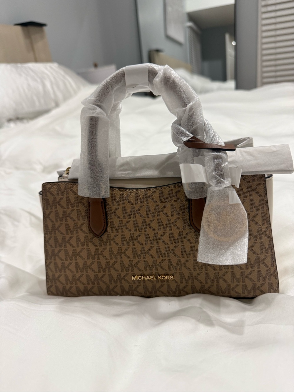 Michael Kors Arden Small Color-Block Signature Logo Messenger Bag